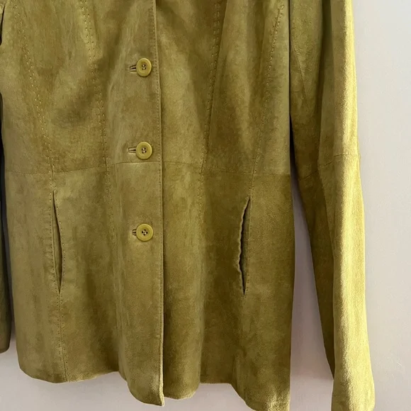 Studio/Liz Claiborne olive green Suede Blazer Size S - Picture 2 of 5